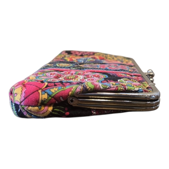 Vera Bradley Symphony In Hues Pattern Double Kisslock Clutch Wallet - Picture 3 of 8